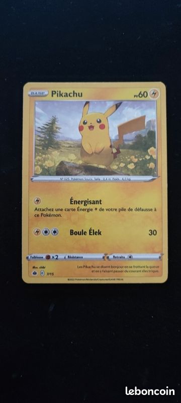 Carte pokmon franaise officielle Pikachu 7/15 promo Mac Donald's 2022 -  Collection
