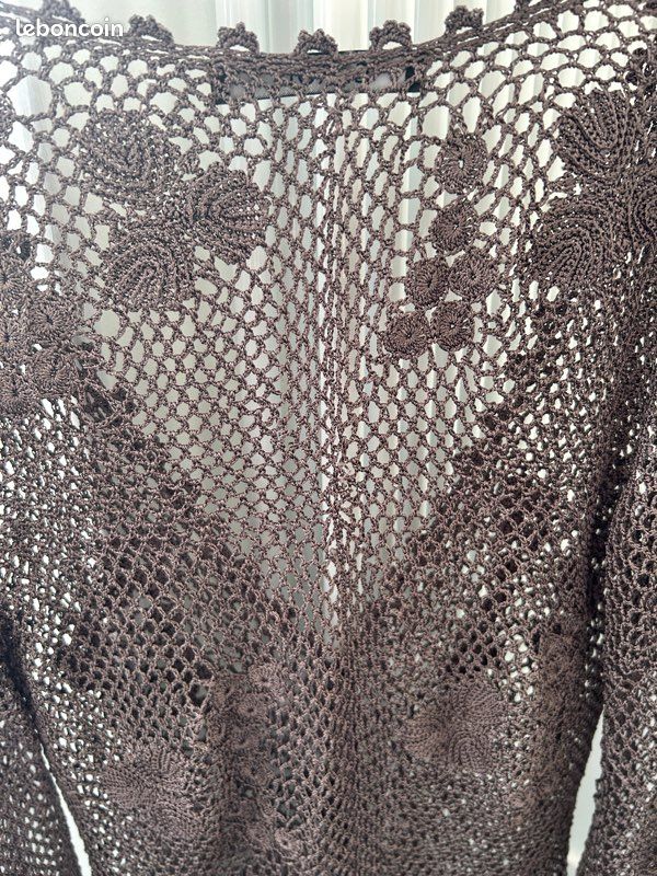 Gilet Manches Courtes Caroll Blanc - Taille 42 En Viscose - Occasion Très Bon état