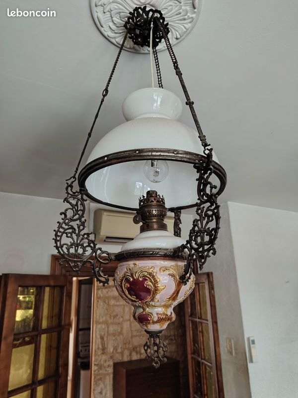 Vase en opaline verte sur SA - Antiquités décoration