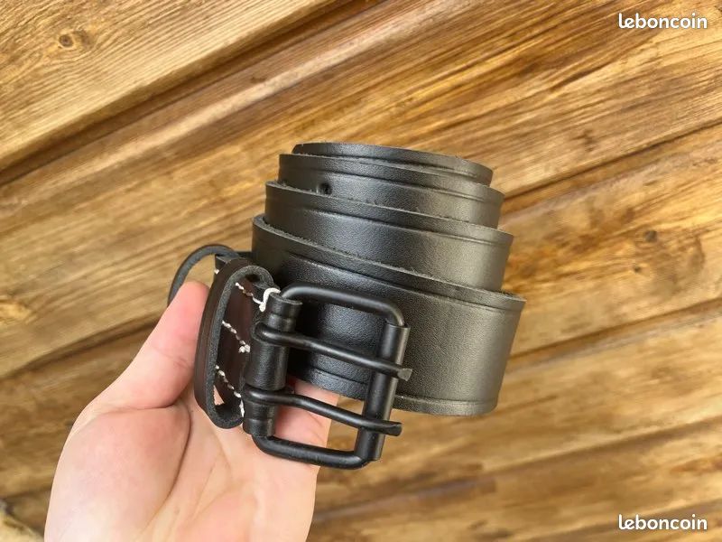 Cuir Ceinture Militaire Noire Ceinture En Cuir Brut Militaire Noir  Accessoires Bagagerie