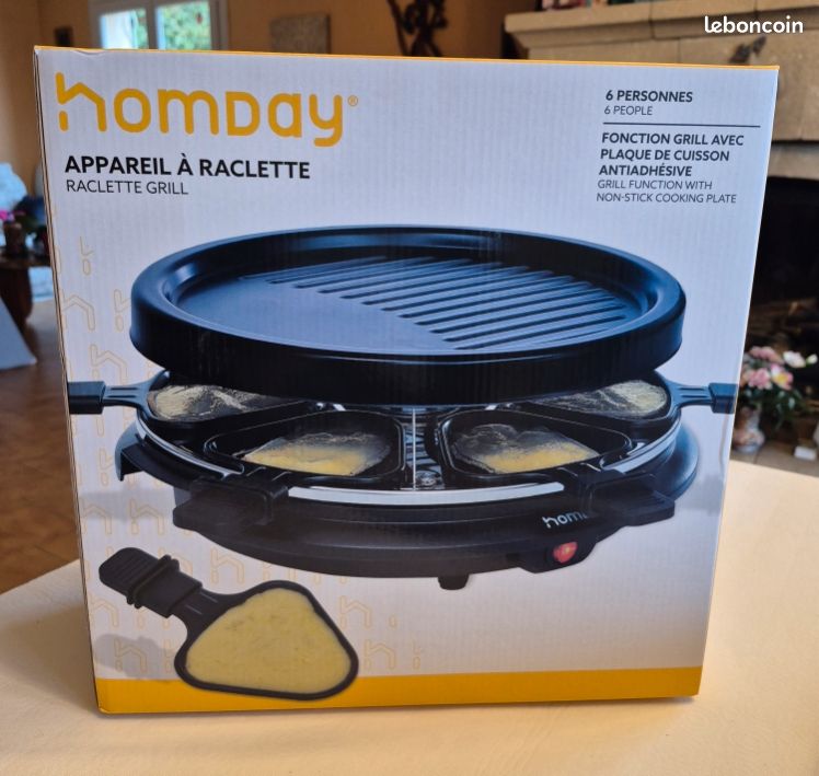 Appareil à raclette avec fonction grill Homday pour 6 personnes (image 1)