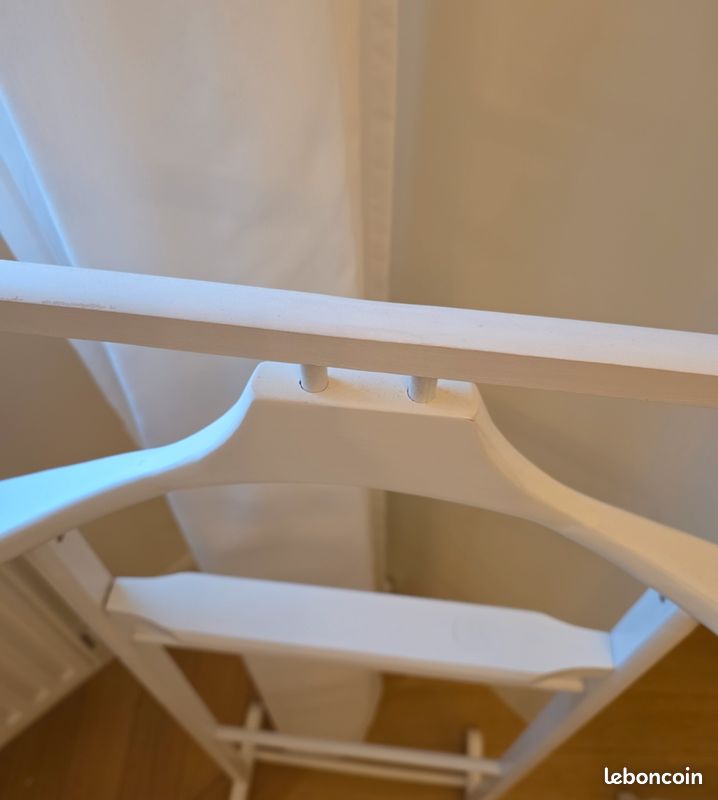 2 valets vêtement en bois blanc (image 3)