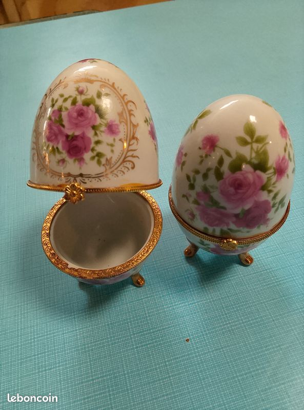 Boite bijoux Lot 2 forme oeuf style fabergé (image 1)