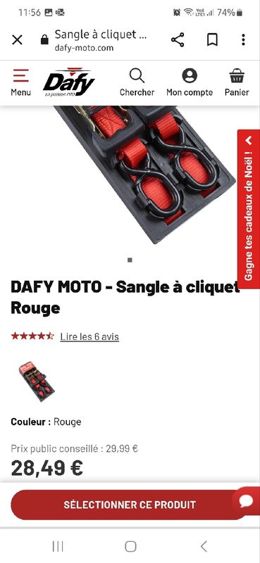 Dafy Moto - Sangle à cliquet Rouge