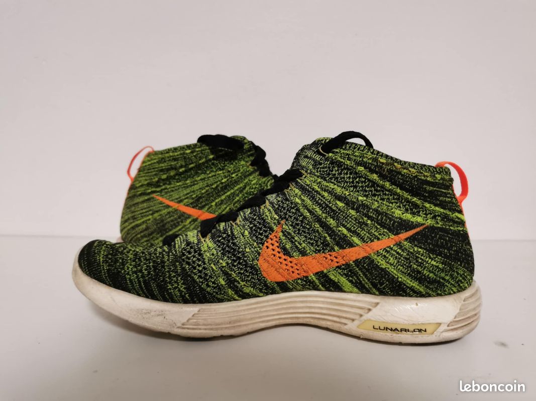 Nike Lunar Flyknit Chukka 2013 – Taille 41 Rare Vert/Orange