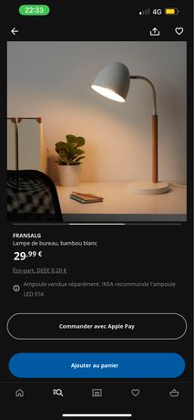 FRANSALG Lampe de bureau, bambou blanc - IKEA