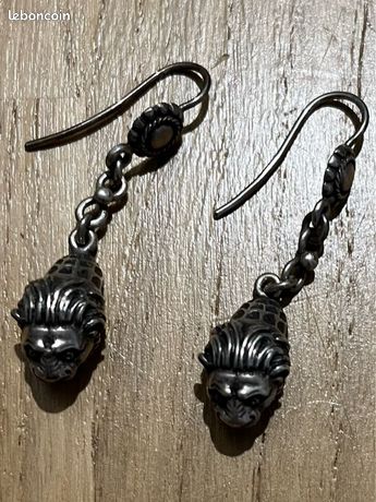 ANCIENNE BOUCLE D’OREILLE En Argent Massif Et Cornaline EUR 22,00