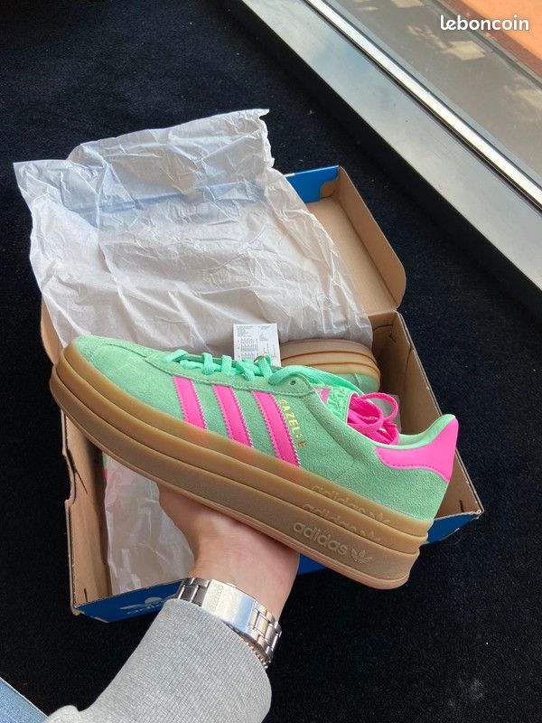 adidas gazelle silver green womens Adidas Gazelle Bold Pulse Mint Pink (Women's) (H06125)