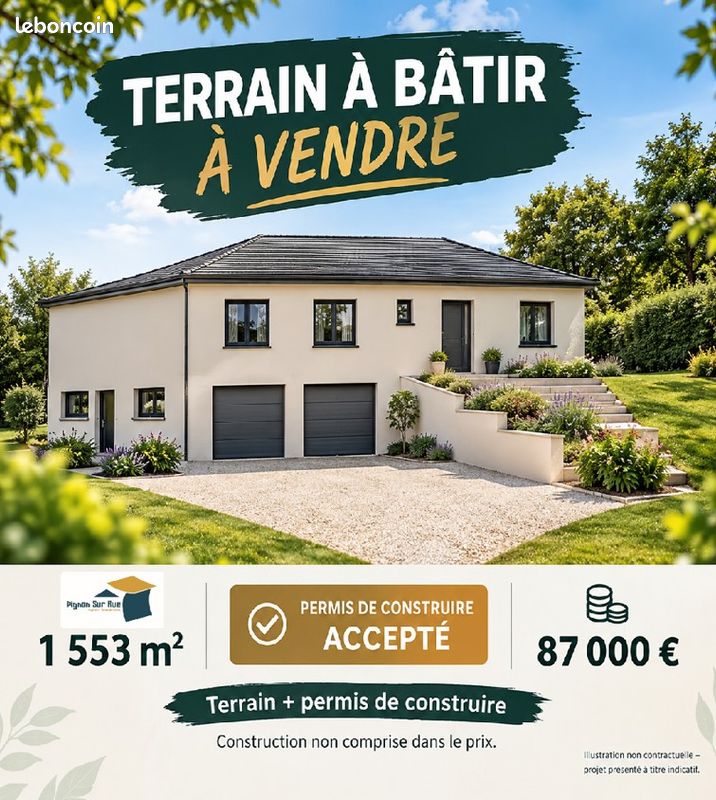 Terrain 1553 m² · à Pont-À-Mousson · 1 553 m² · 87 000 €