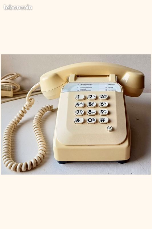 ANCIEN TELEPHONE FIXE socotel s63 cadran gros chiffre deco vintage EUR
