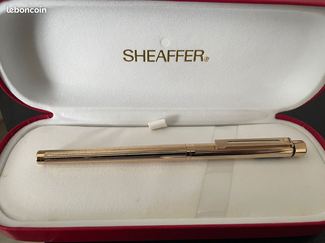 Stylo Plume Sheaffer Targa Slim Laque Prestige - Plume Or 14 Carats - Occasion