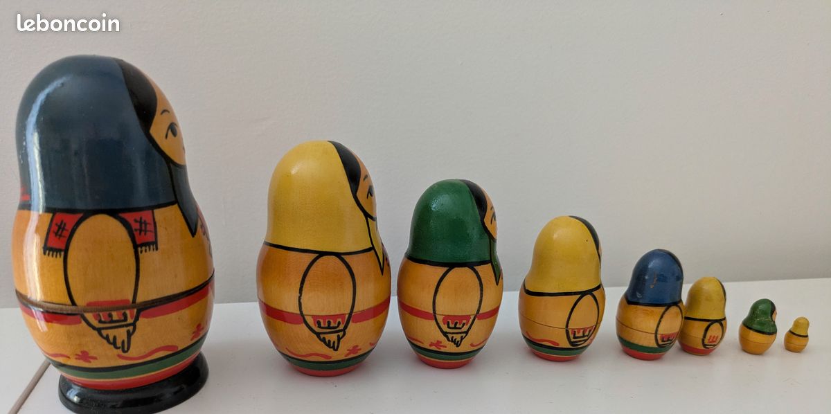 5 Poupées Russes Kholoui Fait Main 18,5 Cm – Matriochka Exclusive – Contes De Fées – Signée Par L'artiste