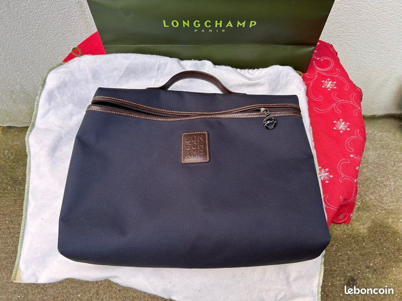 Longchamp porte-documents Boxford Noir Bleu Bourdeau TBÉ