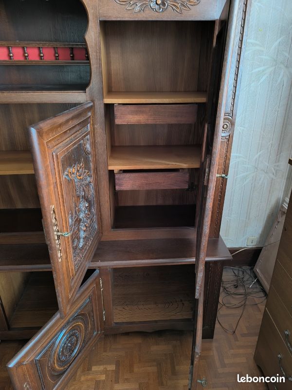 Grand Buffet breton sculptures bois rustique (image 6)