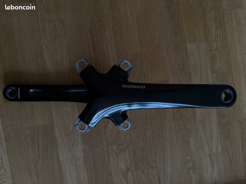 Pédalier Shimano VIA Biopace - 175 Mm - Plateaux 48/38/28 Dents - Occasion Bon état