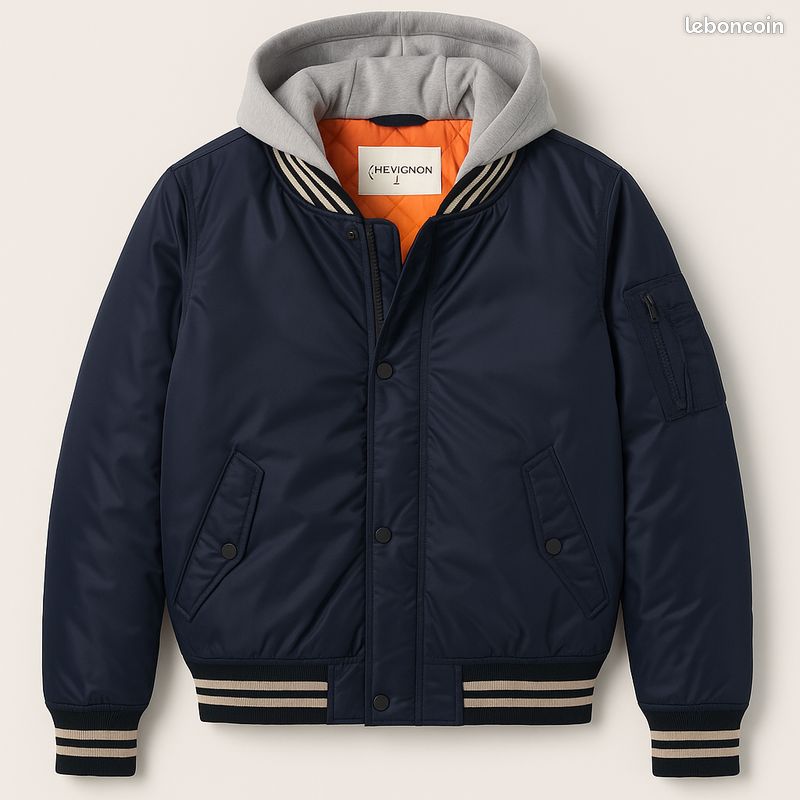 Bombers Chevignon homme NEUF taille XXL – capuche grise, doublure