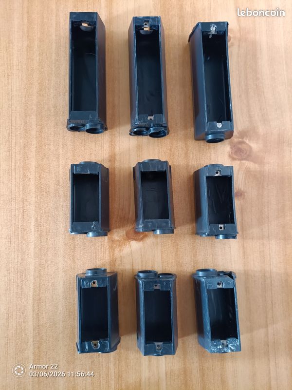 Boîtier électrique Encastré Arnould Europa - Simple, Noir - Réf 451 - Neuf (lot De 20)