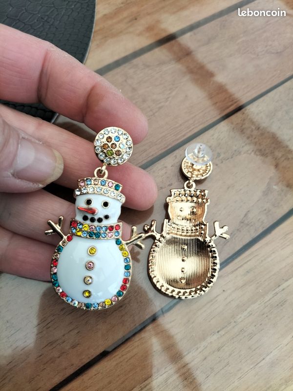 Boucles D'oreilles Grand Bonhomme De Neige | Les Bijoux De Nadège