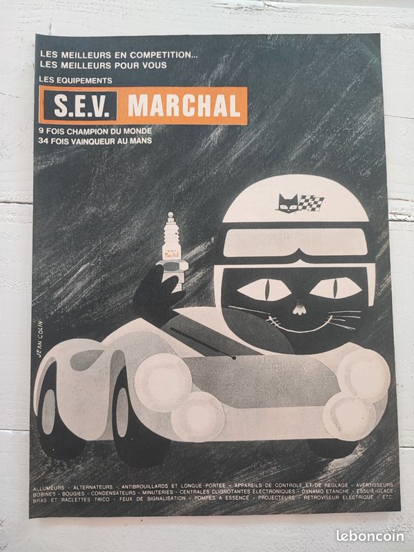 Affiche page publicitaire vintage équipement auto Sev Marchal 24h du Mans de 1963 - Collection