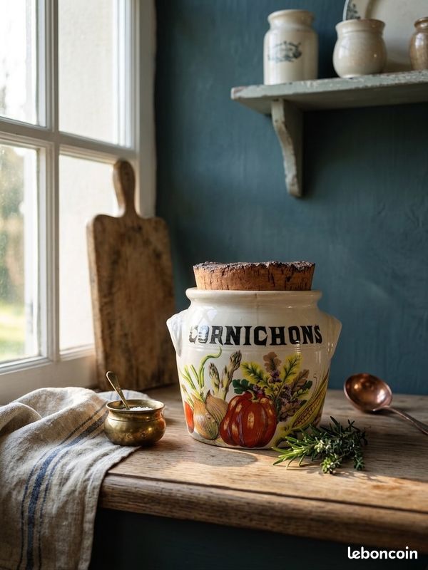 Lot De 2 Petits Pots En Grès Vintage Avec Bouchons Liège – Déco Cuisine
