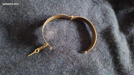 ANCIEN BRACELET ARGENT Massif Guilloché Etoiles Vermeil Napoléon III