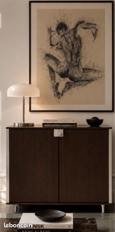 Meuble rangement moderniste vintage métal et bois foncé (image 5)