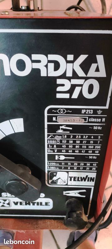 POSTE A SOUDER TELWIN NORDIKA 270 --220/380v (image 3)