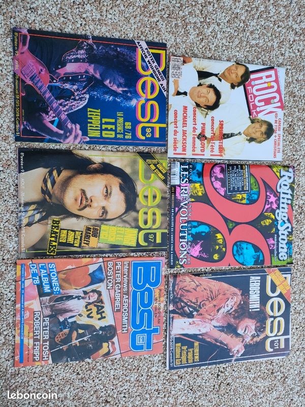 6 magazines musique vintage rock folk best et rolling stones (image 1)