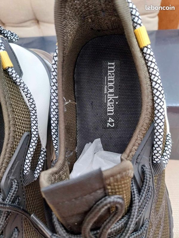 Basket homme neuve taille 42 marque MANOUKIAN couleur kaki (image 3)