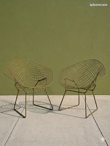 Paire de chaises "Diamond" Harry Bertoia – Édition originale Knoll Vintage (image 1)