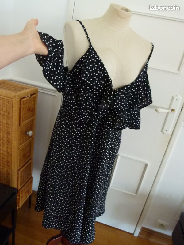 Robe femme taille XL COEUR COEUR CROISE robe été T 44 épaule