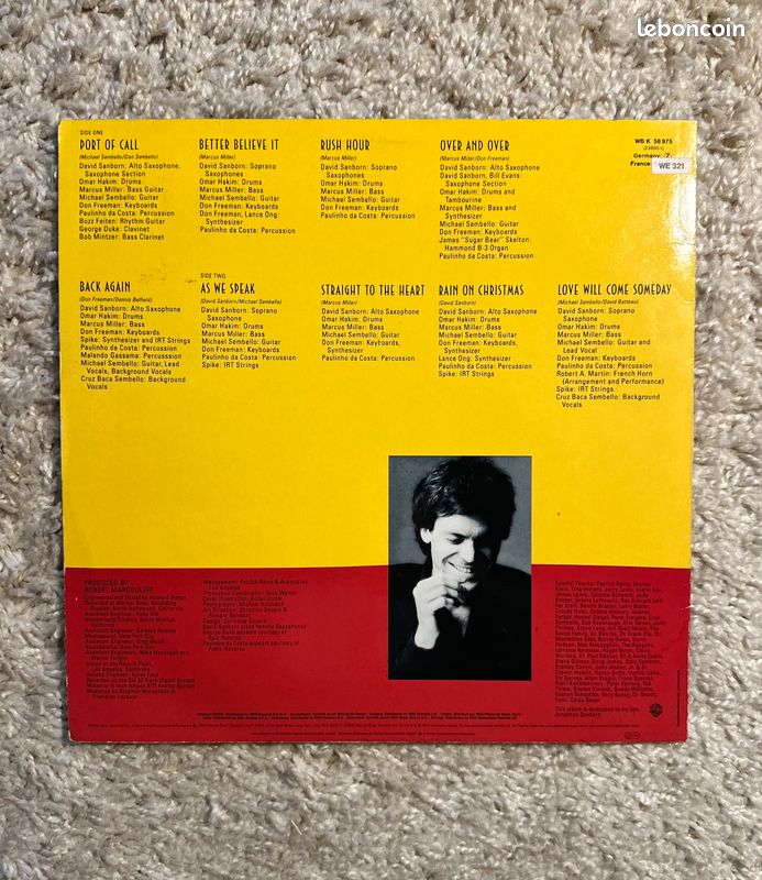 David Sanborn – As We Speak (1982) – LP original Warner – Vinyle NM (image 2)