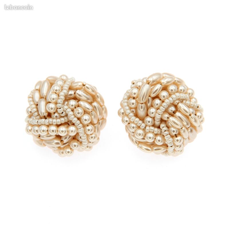 Boucles D'oreilles Fantaisie Vintage - Modèle Rétro, élégant, Bon état