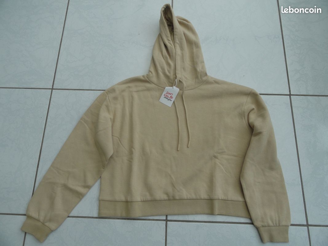 Pull à capuche beige Jennyfer femme (image 1)