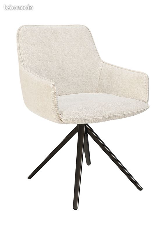 Chaise Salle A Manger Lot De 4 Lot De 4 Chaise Salle Fauteuil Coiffeuse Siège Pivotant Avec Accoudoirs Rembourré En Tissu Pieds En Bois Massif, Gris à Prix Chaise Lot De 4