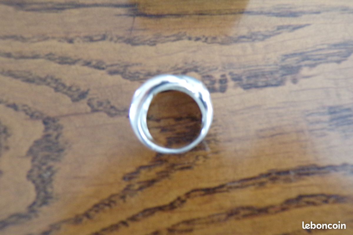 Bague Ancienne En Argent Signée MURAT - Ton Vert - Occasion