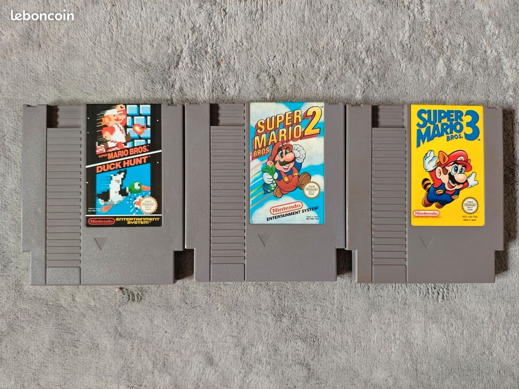 Lot NES - Super Mario Bros 1, 2 et 3 FRA - loose (image 1)
