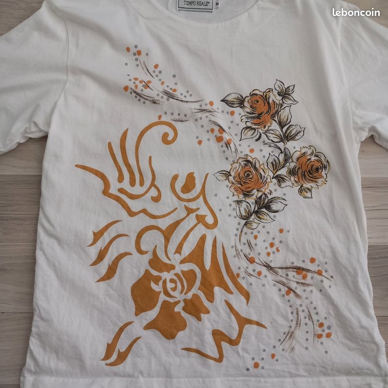 T-shirt femme blanc à motifs Tempo Reale taille M (image 3)