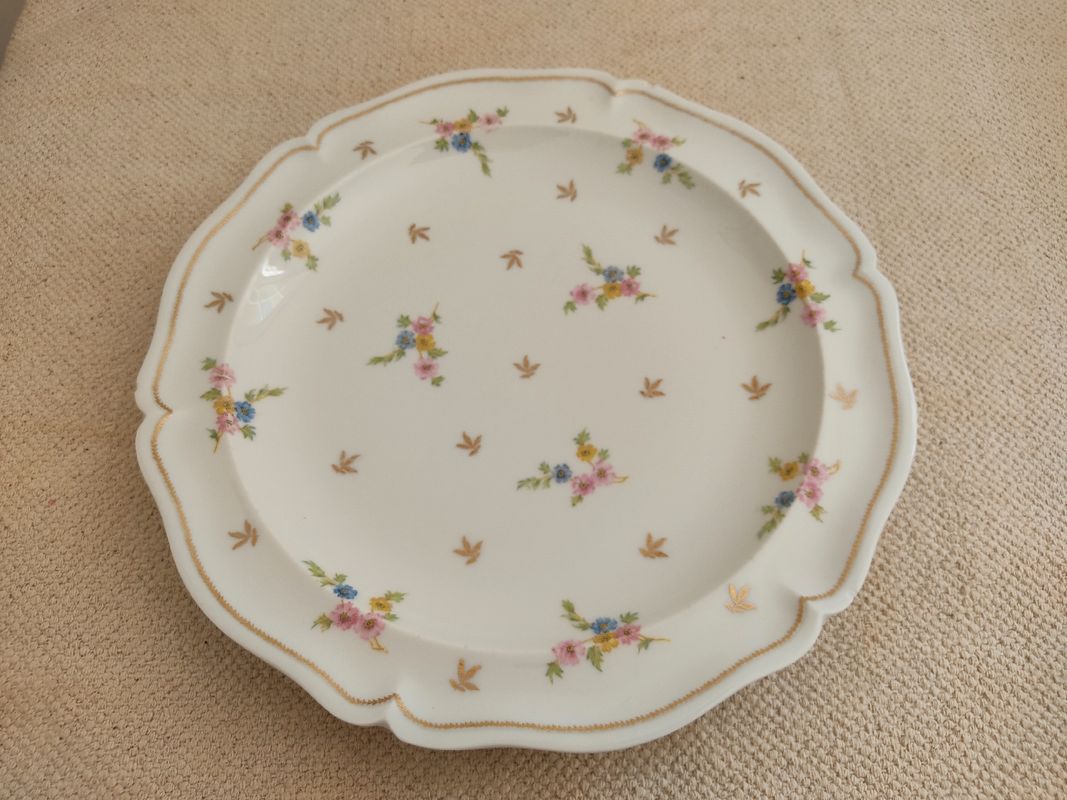 ancien plat à cake bûche céramique porcelaine Philippe deshoulieres