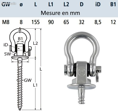 Manille Lyre Inox A4