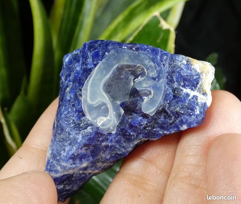 Pierre De Sodalite Brute Naturelle De 388 Carats - Bleu Terre, Non Coupée, Certifiée GIR