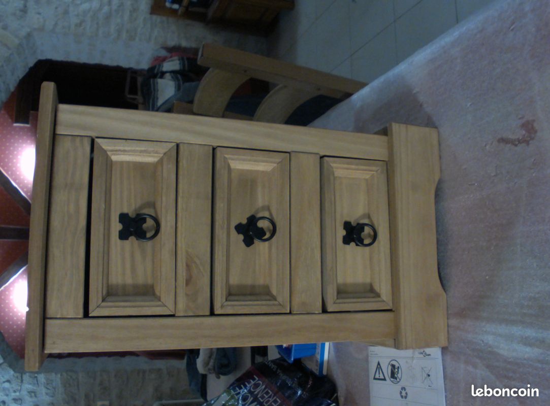 Meuble 3 tiroirs neuf h58 larg35 en bois (image 2)