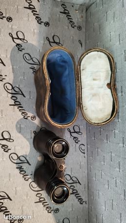 Ancienne paire de jumelles OPTICO 8X30 avec leur étui en cuir