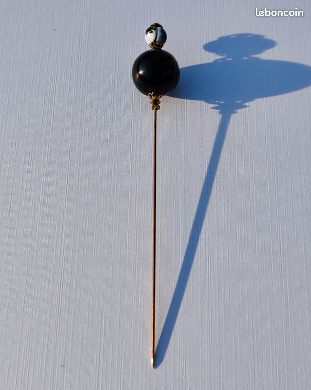 Epingle Ancienne en Or Agate et Diamants