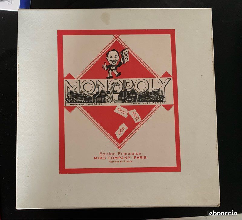 Ancien Jeu Monopoly Complet - Édition Années 40 Avec Jetons Carte Pat N° 3796-36