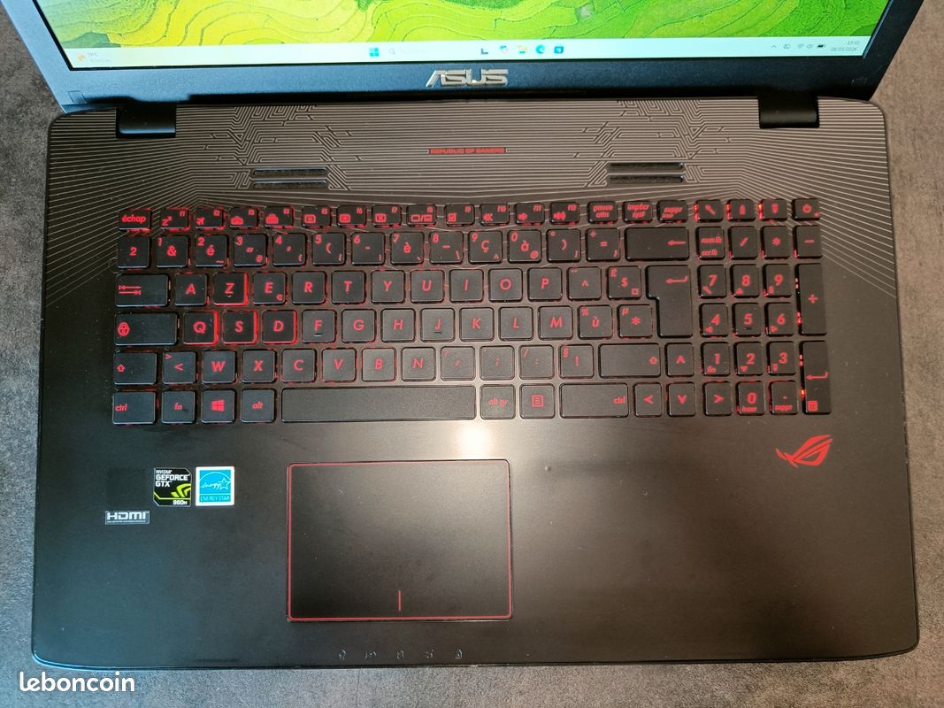 Asus rog gl752 i5-6300hq 16go 512go SSD win11 - Ordinateurs