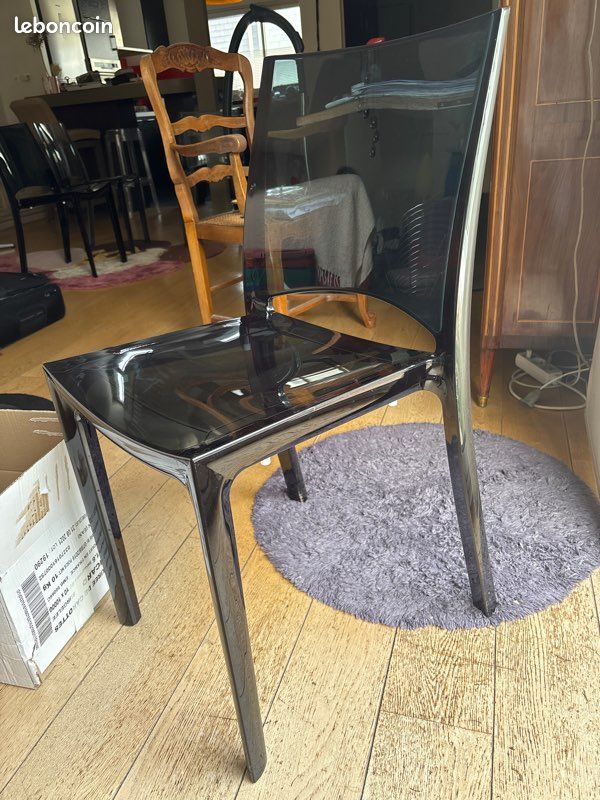 Lot de 4 chaises noires transparentes SIDE BY GRAND SOLEIL (image 2)