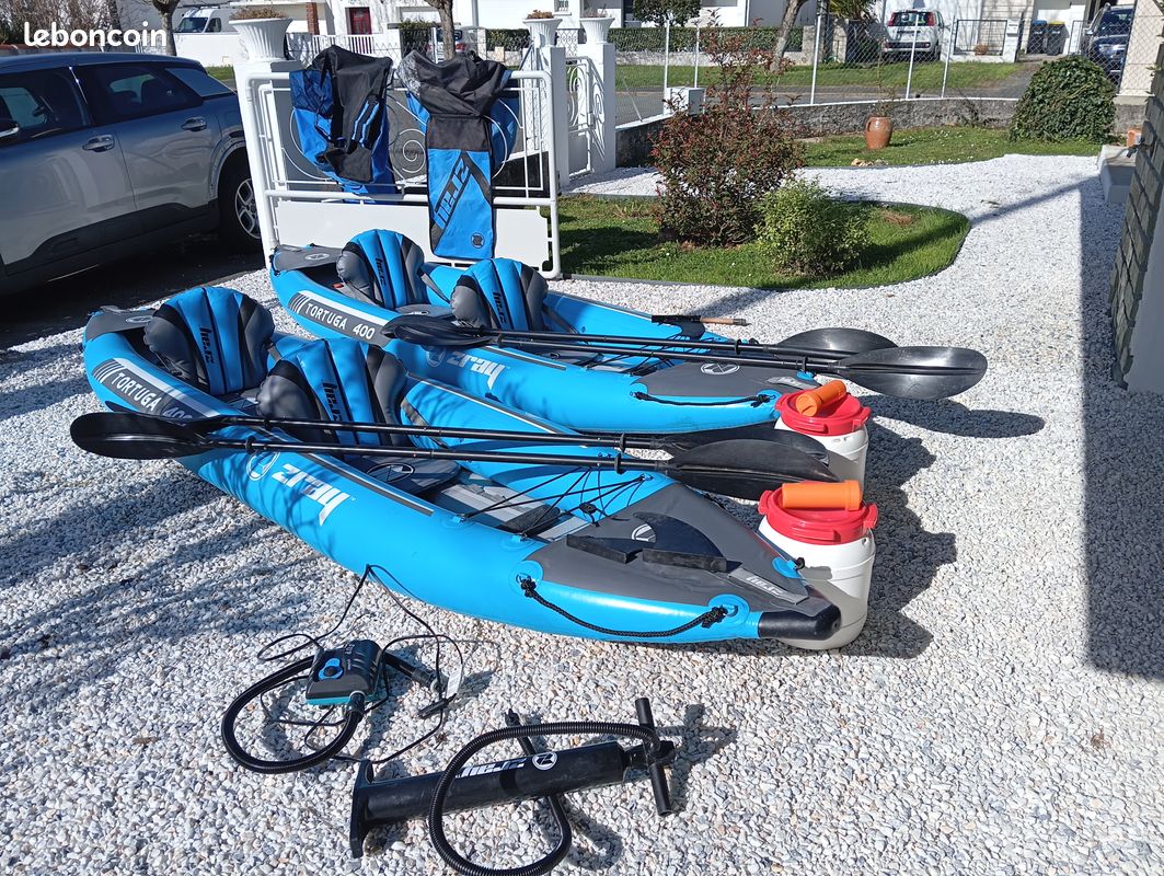 Kayak Gonflable Zray Roatan 2 Places – Pompe à Pied + 2 Pagaies – Capacité Max 16