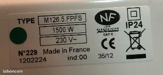Lot de 2 radiateurs Noirot Auréa 2 SAS horizontaux – 1500W – IP24 – Très bon état (image 4)