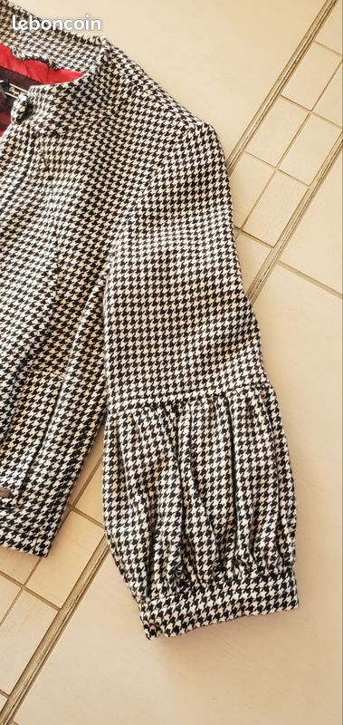 Veste courte chaude noire et blanche pépé jeans (image 3)